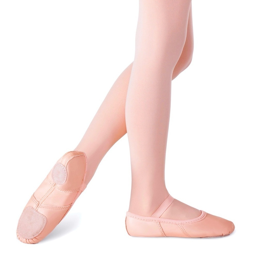 NEW Revolution Pink Leather Stertch Ballet Dance Shoes Size 11.5/12 (13A)